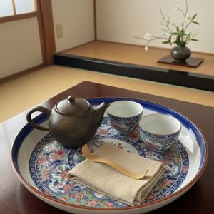 Khay trà ngũ sắc Nhật Bản