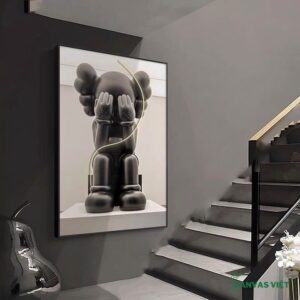 Tranh Canvas Kaws, Bearbrick Cool Ngầu K002