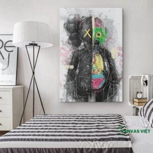 Tranh Canvas Kaws Zombie Tsunami K012