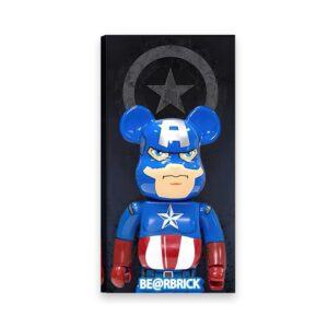 Tranh Canvas Marvel Bearbrick X Captain American K024