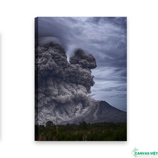 Tranh canvas phong cảnh núi lửa phun trào PC016