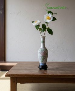 Bình Hoa Gốm Nhật đục Hoa Vẽ Tay (1)