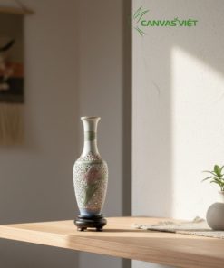 Bình Hoa Gốm Nhật đục Hoa Vẽ Tay (3)