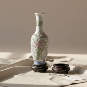 Bình Hoa Gốm Nhật đục Hoa Vẽ Tay