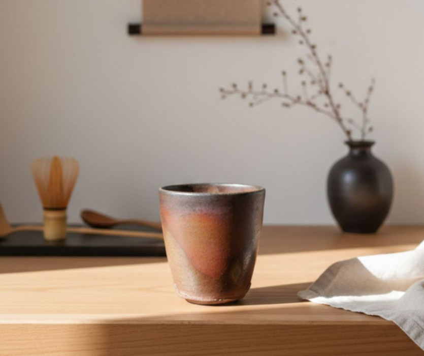 Ly Gốm Bizen Hỏa Biến Thủ Công (3)