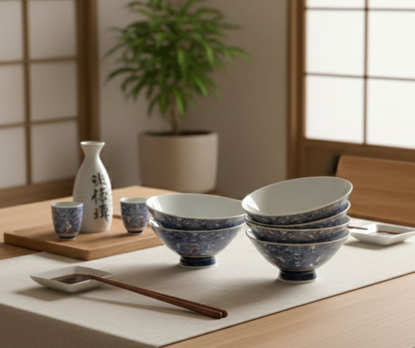 bộ 6 chén ăn cơm gốm nhật