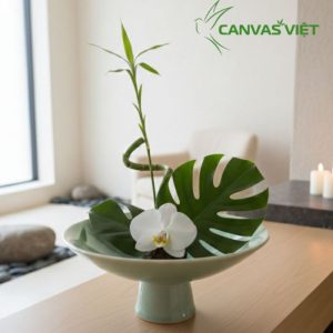 Chậu Ikebana Nhật Men Rạn Celadon