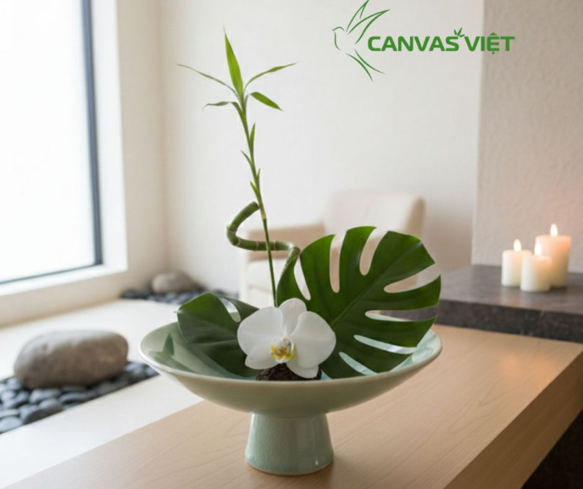 Chậu Ikebana Nhật Men Rạn Celadon