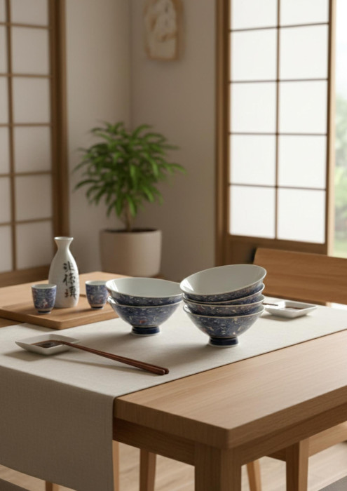 bộ 6 chén ăn cơm gốm nhật