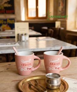 Ly sứ quai cầm họa tiết