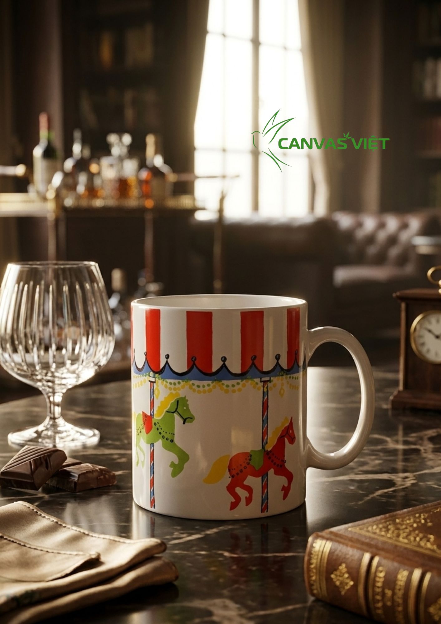 Ly sứ quai cầm họa tiết các loại