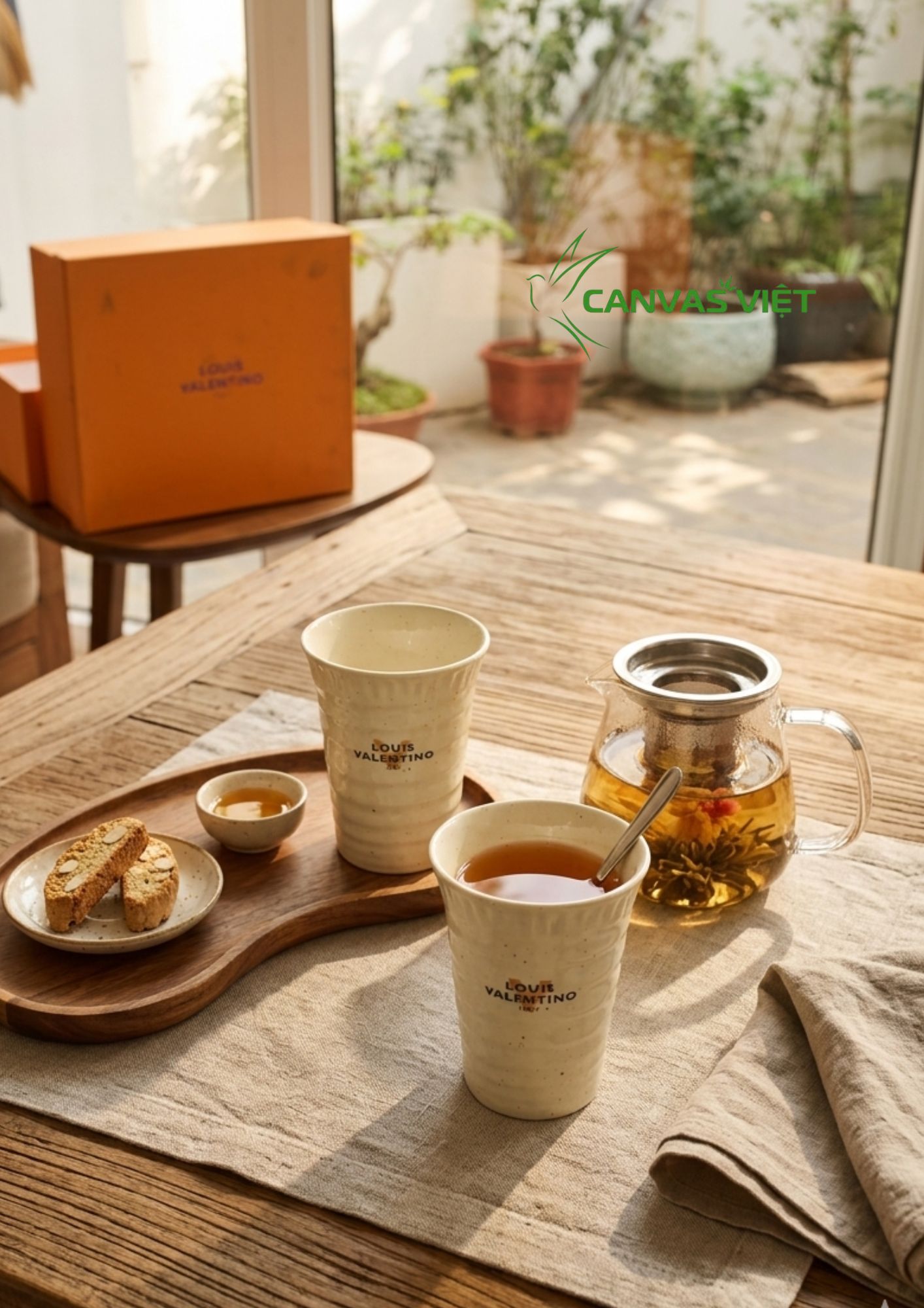 Set 5 Ly Gốm Mộc Louis Valentino – Vẻ Đẹp Tinh Tế Cho Bàn Trà Sang Trọng - Ảnh 4