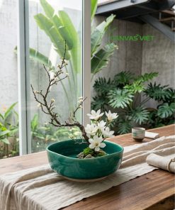 tô ikebana men ngọc xanh