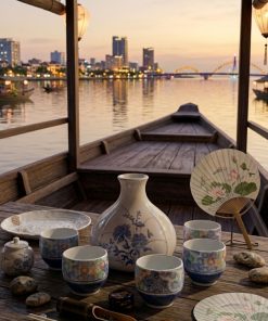 SET BÌNH 5 CHÉN GỐM NHẬT